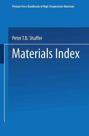 Materials Index de Peter T. B. Shaffer