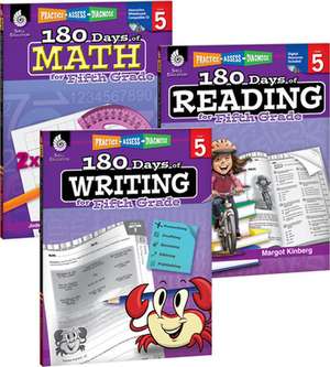 180 Days of Reading, Writing and Math for Fifth Grade 3-Book Set de Teacher Created Materials