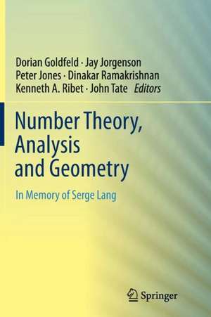 Number Theory, Analysis and Geometry: In Memory of Serge Lang de Dorian Goldfeld