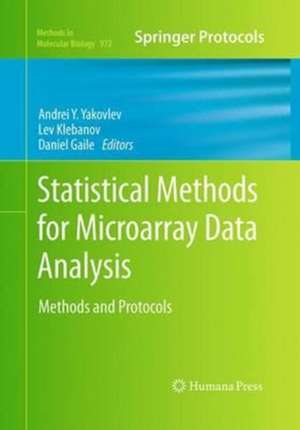 Statistical Methods for Microarray Data Analysis: Methods and Protocols de Andrei Y. Yakovlev