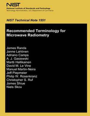 Recommended Terminology for Microwave Radiometry de U S Dept of Commerce