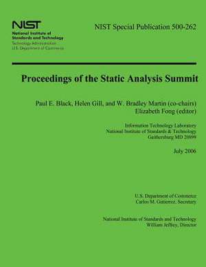 Proceedings of the Static Analysis Summit de National Institute of Standards and Tech