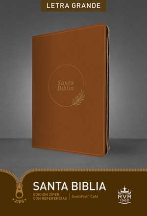 Santa Biblia Rvr60, Edición Zíper Con Referencias, Letra Grande (Sentipiel, Café, Letra Roja)