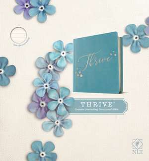 NLT Thrive Creative Journaling Devotional Bible (Hardcover Leatherlike, Teal Blue with Rose Gold)