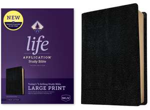 NKJV Life Application Study Bible, Third Edition, Large Print (Bonded Leather, Black, Red Letter)