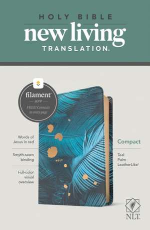 NLT Compact Bible, Filament Enabled (Leatherlike, Teal Palm, Red Letter) de Tyndale