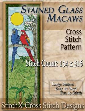 Stained Glass Macaws Cross Stitch Pattern de Tracy Warrington