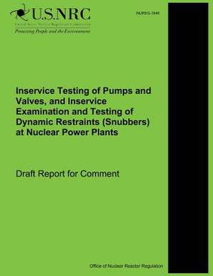 Inservice Testing of Pumps and Valves, and Inservice Examination and Testing of Dynamic Restraints (Snubbers) at Nuclear Power Plants de U. S. Nuclear Regulatory Commission