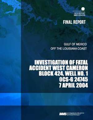 Investigation of Fatal Accident West Cameron Block 424, Well No.1 Ocs- G 24745 7 April 2004 de U. S. Department of the Interior