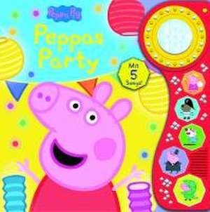 Peppa Pig - Peppas Party - Soundbuch mit Lichteffekt - interaktives Pappbilderbuch mit leuchtendem Kristall-Licht und je 5 zauberhaften Geräuschen und Liedern - Peppa Wutz de Oliver Bieber