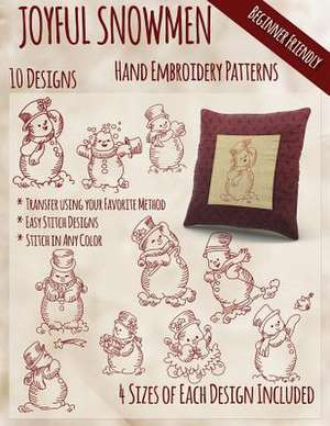 Joyful Snowmen Hand Embroidery Patterns de Stitchx Embroidery