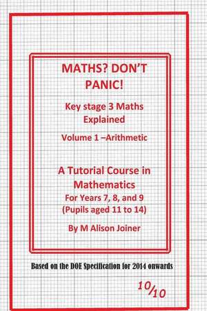 Maths? Don't Panic! de Mrs Alison Joiner