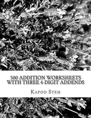 500 Addition Worksheets with Three 4-Digit Addends de Kapoo Stem