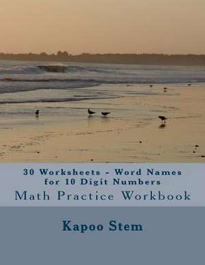 30 Worksheets - Word Names for 10 Digit Numbers de Kapoo Stem