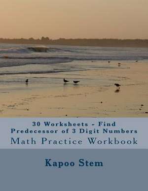 30 Worksheets - Find Predecessor of 3 Digit Numbers de Kapoo Stem