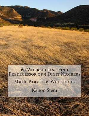 60 Worksheets - Find Predecessor of 5 Digit Numbers de Kapoo Stem