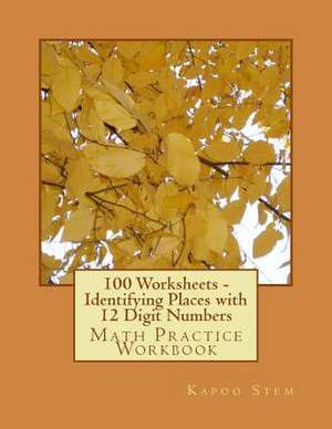 100 Worksheets - Identifying Places with 12 Digit Numbers de Kapoo Stem