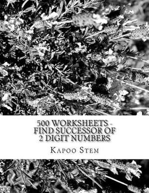 500 Worksheets - Find Successor of 2 Digit Numbers de Kapoo Stem