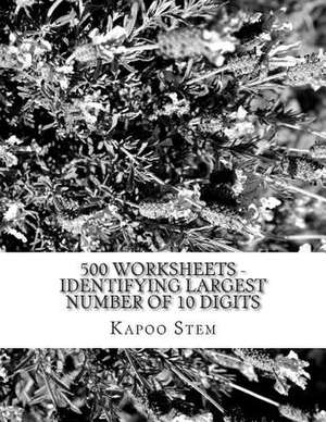 500 Worksheets - Identifying Largest Number of 10 Digits de Kapoo Stem