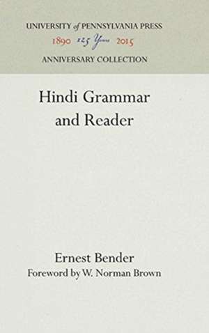 Hindi Grammar and Reader de Ernest Bender