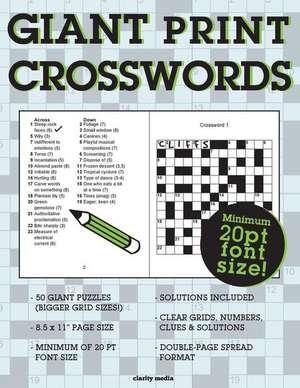 Giant Print Crosswords de Clarity Media