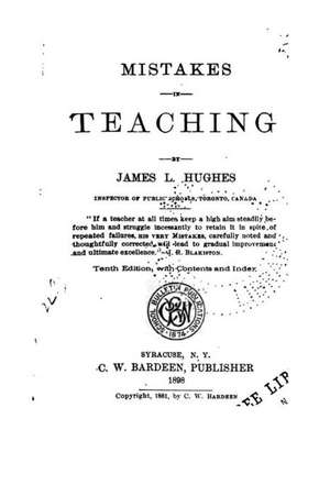 Mistakes in Teaching de James L. Hughes