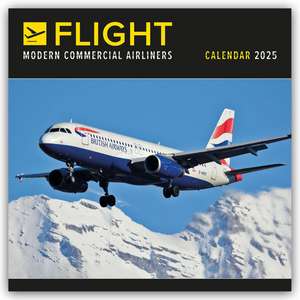 Flight - Modern Commercial Airliners - Passagierflugzeuge 2025 - Wand-Kalender de Carousel Calendar