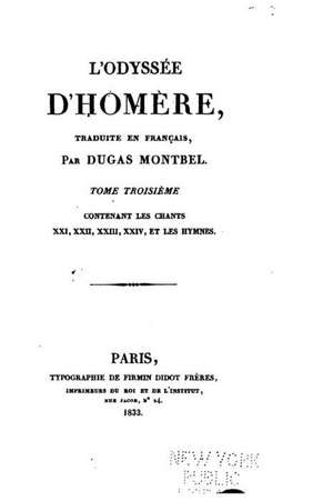 L'Odyssee D'Homere de Homere