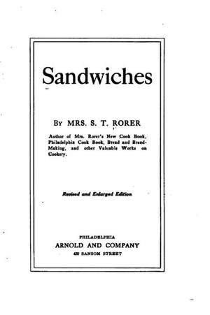 Sandwiches de Mrs S. T. Rorer