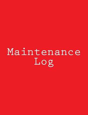Maintenance Log de Book Design Ltd