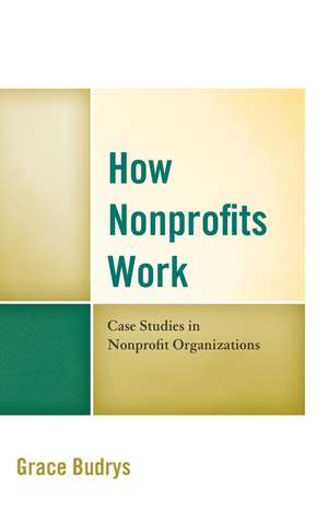How Nonprofits Work: Case Studies in Nonprofit Organizations de Grace Budrys