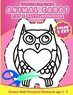 Valentine Day Crafts Animal Cards de Workbooks, Preschool