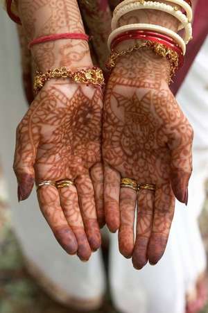 Bride from India with Henna Hands Journal de Cool Image