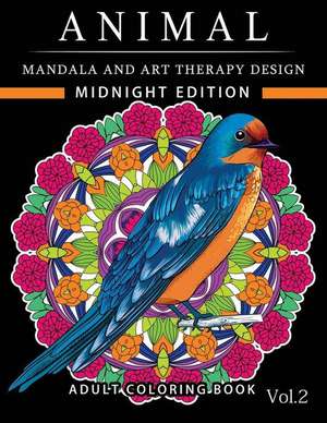 Animal Mandala and Art Therapy Design Midnight Edition de Horses Coloring Book Team