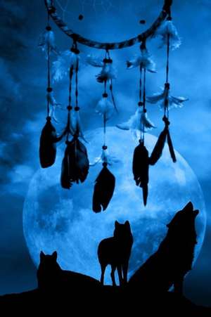 A Mystical Dreamcatcher and Wolves Singing to the Full Moon Journal de Cs Creations