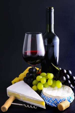 French Cheese with Wine and Grapes Journal de Cool Image