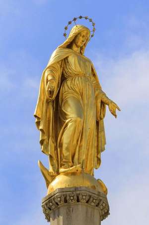 Golden Madonna Sculpture of Zagreb Croatia Journal de Cs Creations