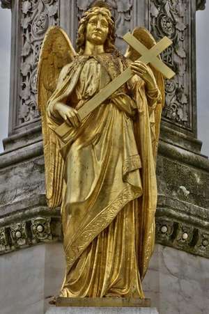 Golden Angel Holding a Cross Cathedral of Virgin Mary Zagreb Croatia Journal de Cs Creations