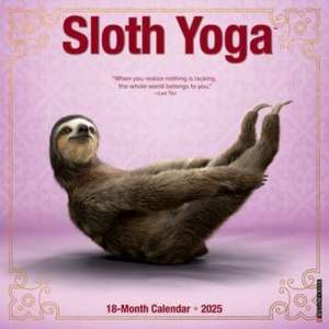 Sloth Yoga 2025 12 X 12 Wall Calendar de Willow Creek Press