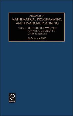 Advances in Mathematical Programming and financial planning de Kenneth D. Lawrence