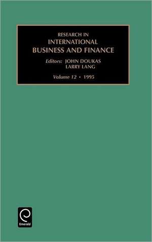 Research in International Business and Finance: Vol 12 de Robert G. Hawkins