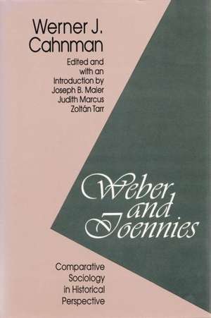 Weber and Toennies: Comparative Sociology in Historical Perspective de Joseph B. Maier