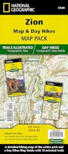 Zion National Day Hikes and National Park [Map Pack Bundle] de National Geographic Maps