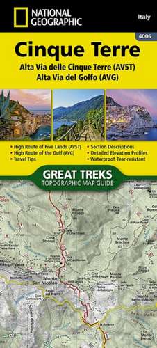 Cinque Terre High Path Av5t Map de National Geographic Maps