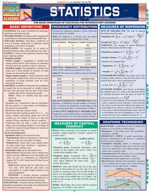 Statistics Laminate Reference Chart: Parameters, Variables, Intervals, Proportions de BarCharts Inc