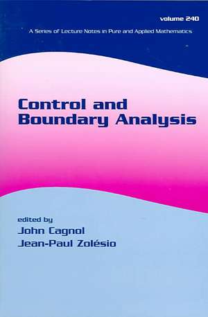 Control and Boundary Analysis de John Cagnol