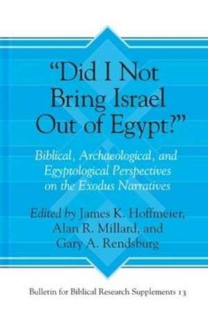 Did I Not Bring Israel Out of Egypt?: Biblical, Archaeological, and Egyptological Perspectives on the Exodus Narratives