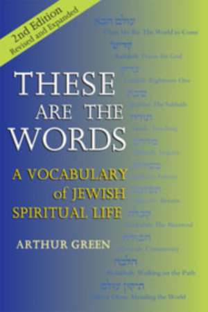 These Are the Words: A Vocabulary of Jewish Spiritual Life de Rabbi Arthur Green Phd