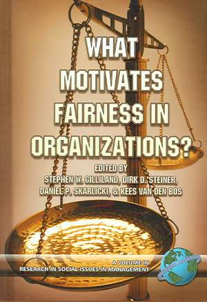 What Motivates Fairness in Organizations (Hc) de Stephen Gilliland