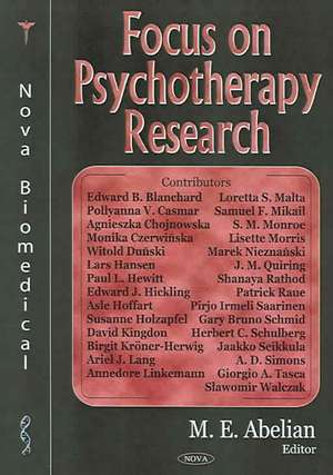 Focus on Psychotherapy Research de M. E. Abelian